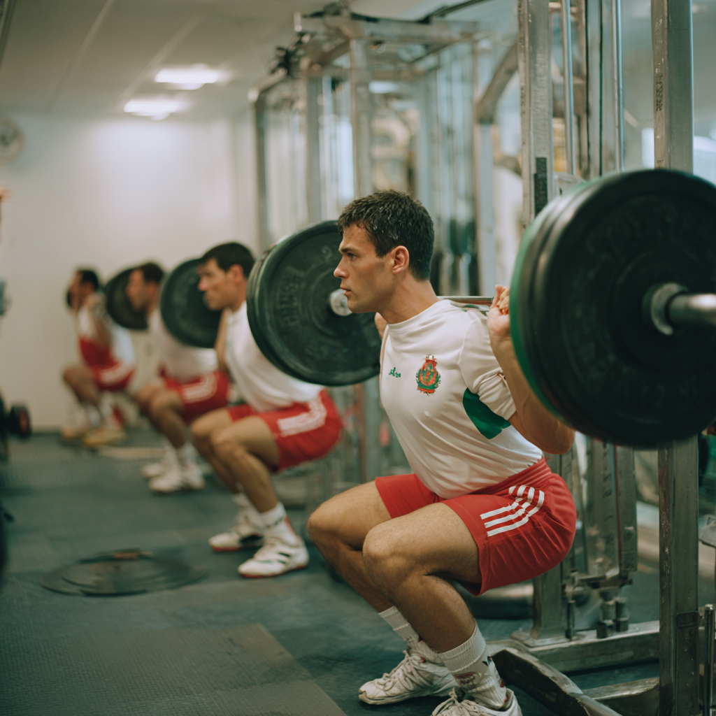 Smiling middle-aged Hungarian woman in sportswear showing determination and confidence during workout preparation